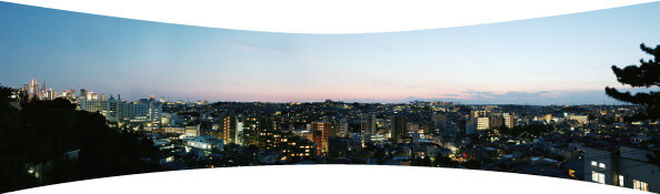 夕方、新新園舎2階ベランダからの風景